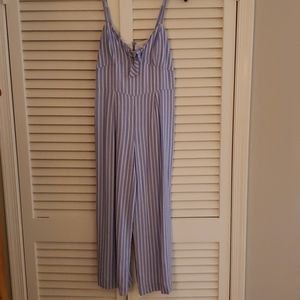 J. Crew blue striped jumpsuit